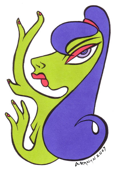 Greenskin Girl - Original Hand Coloured Illustration
