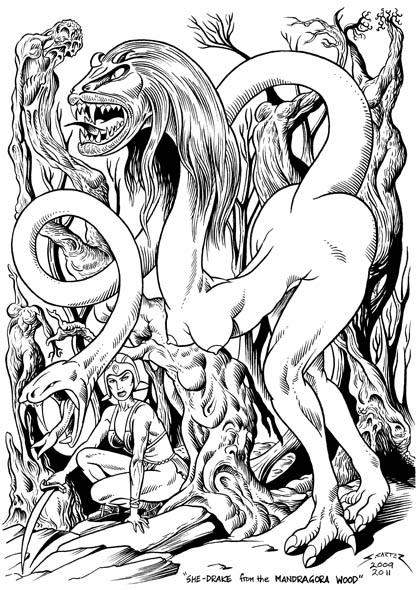 She Drake from the Mandragora Wood illustration in Femonsters 12