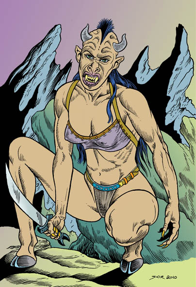 Klakal Warrior from Alien Eden - cover of Femonsters #11